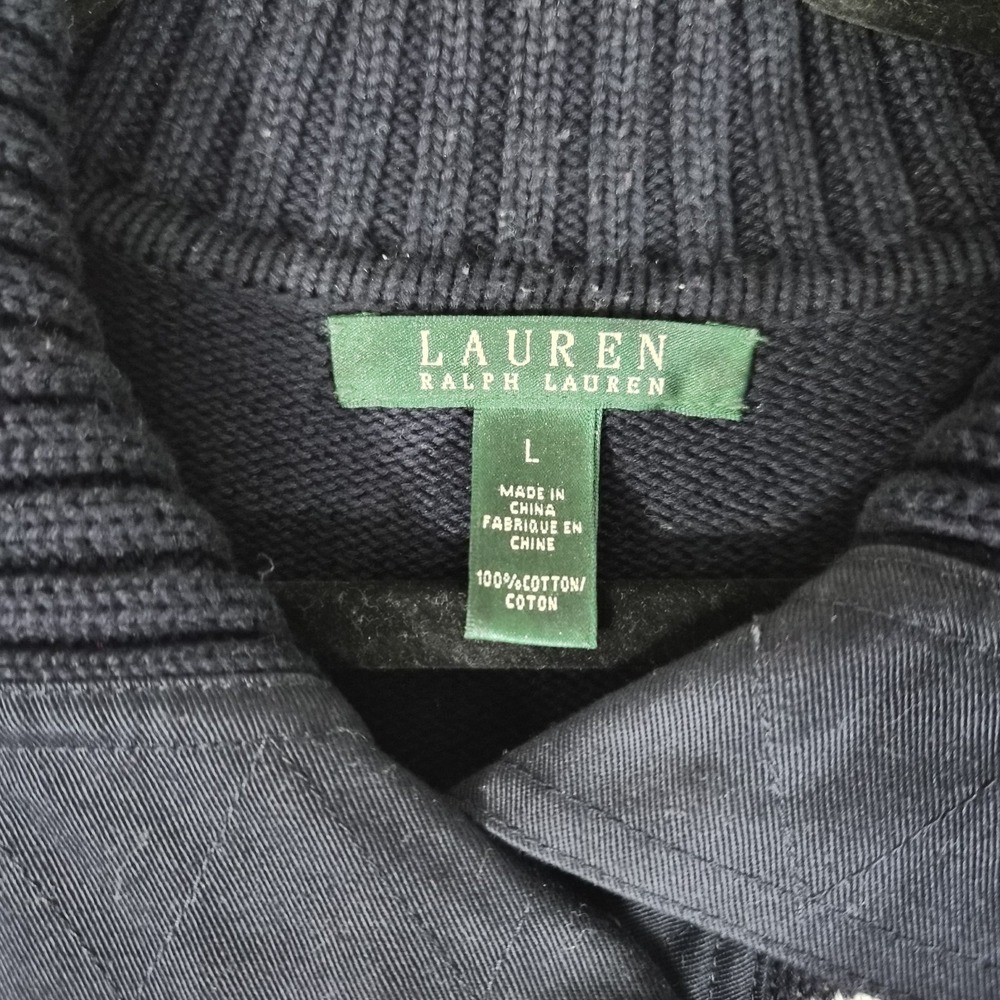 Lauren Ralph Lauren LRL Active Women's L Full Zip Sweater Navy Toggle Buckle... - Picture 5 of 8